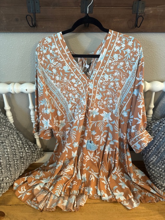 Baltic Born Dresses & Skirts - Baltic Born NWT Rust Mini Dress with White Floral Print